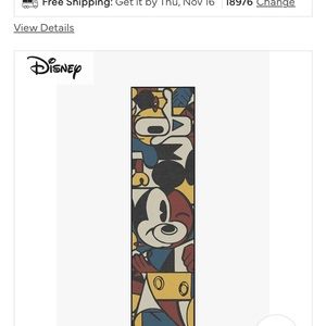 Brand new Mickey ruggable size 2.5 x 10 new in package with rug pad